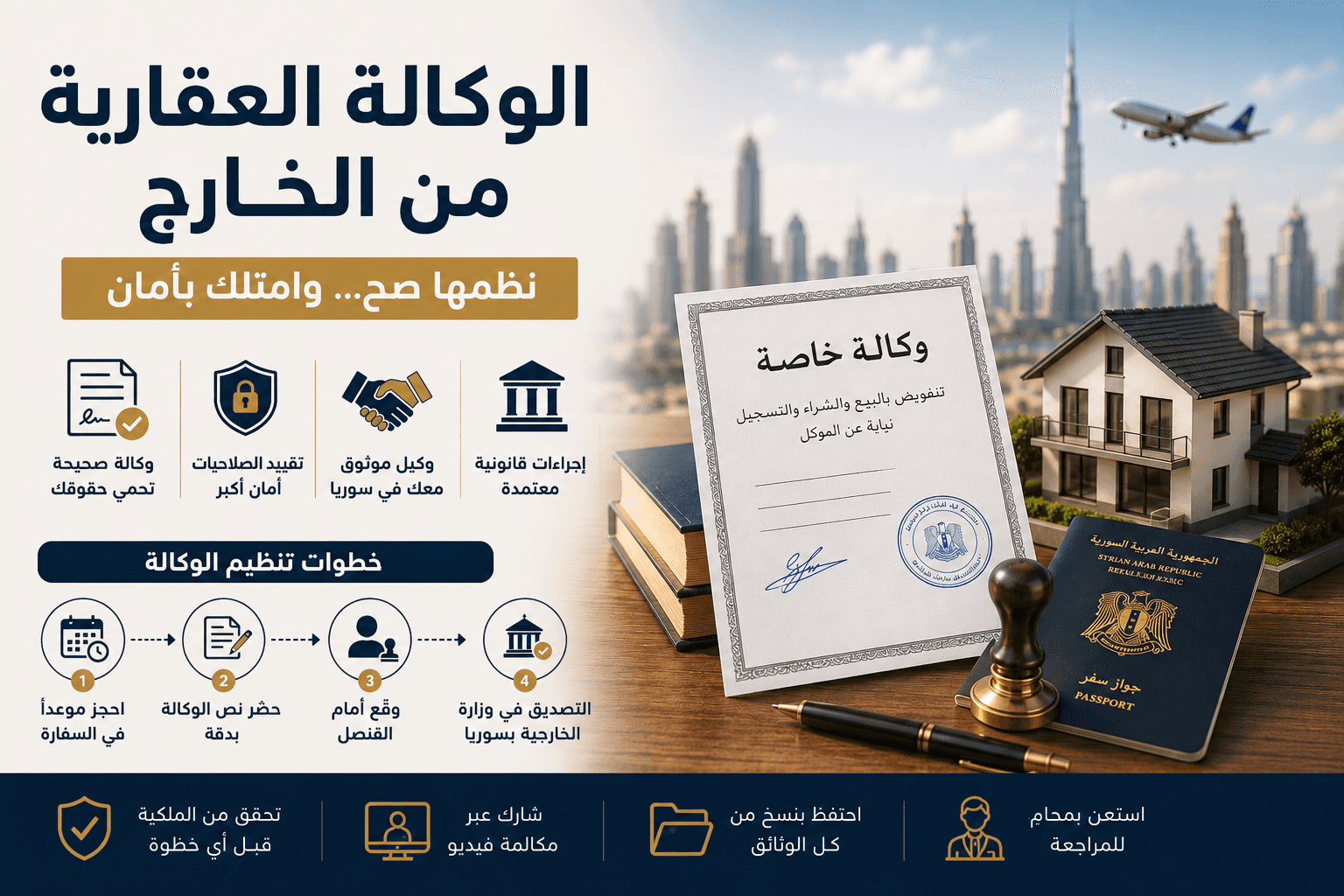 دليل الوكالة العقارية: كيف يبيع ويشتري المغتربون السوريون العقارات دون السفر